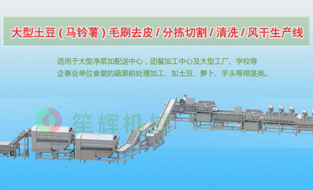 永州连续式土豆去皮清洗切割风干生产线